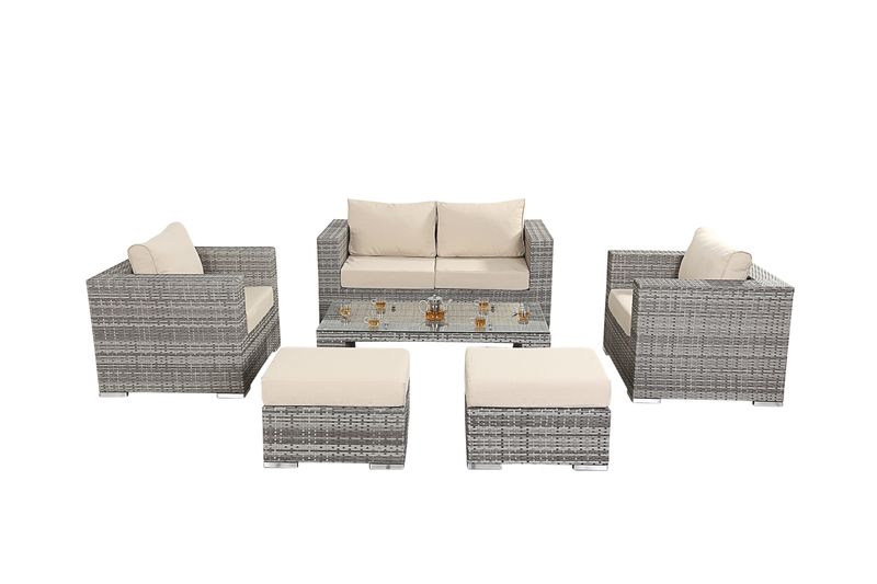 Luxe Rustic Rattan 4 Seater Small Sofa Set £749.99
