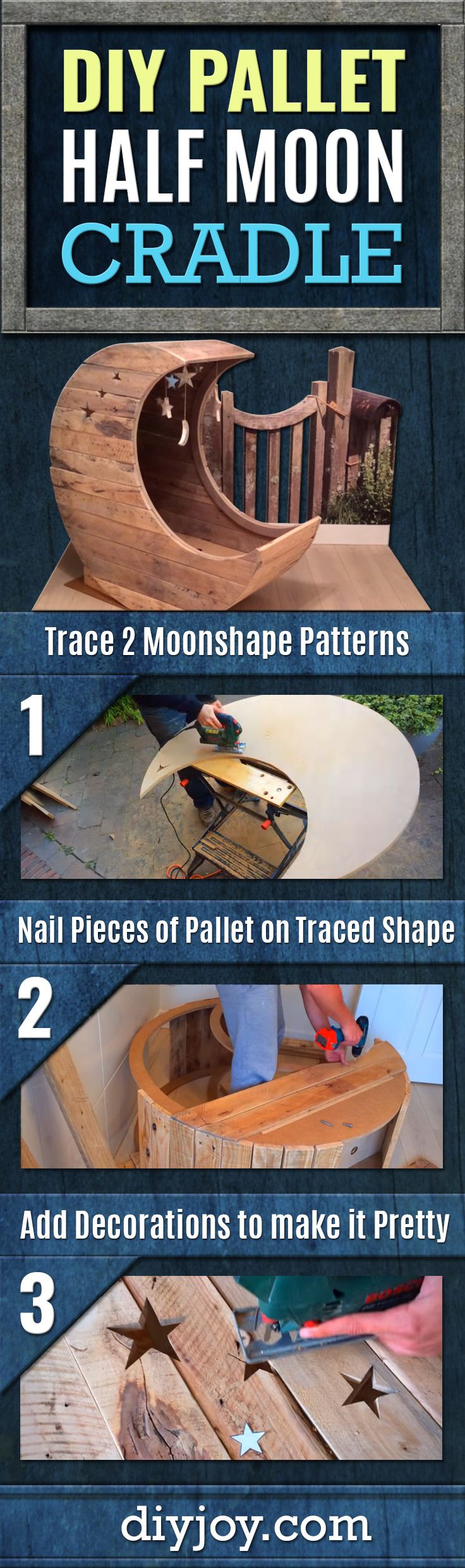 Make This Pallet Half Moon Cradle For That Special Baby