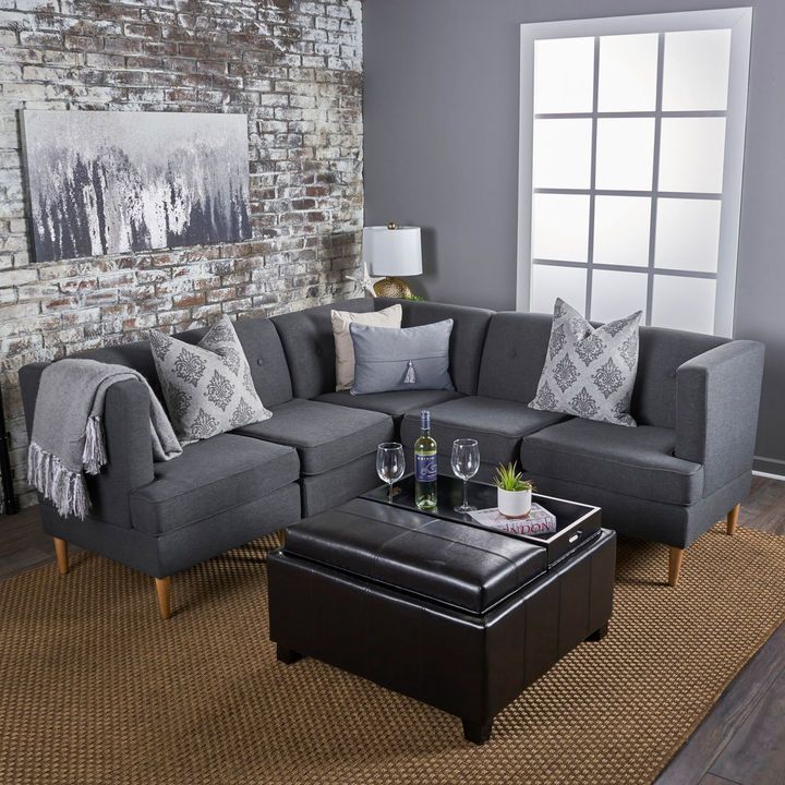 Medium Milton Gray Sectional Sofa Set