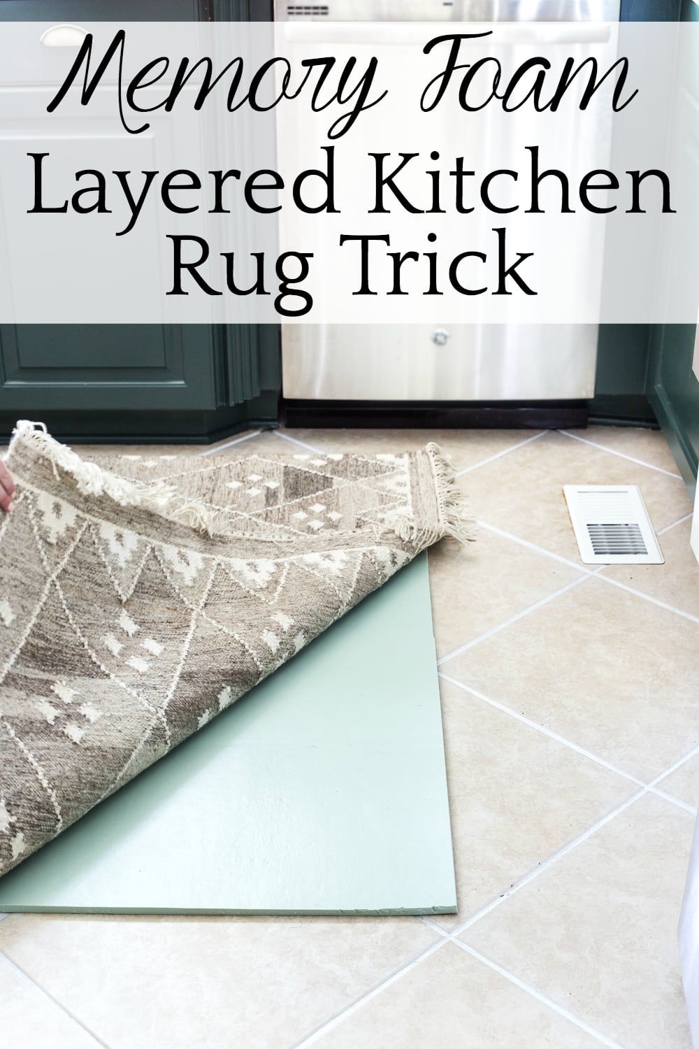 Memory Foam Layered Kitchen Rug and Tile Grout Refresh - Bless'er House