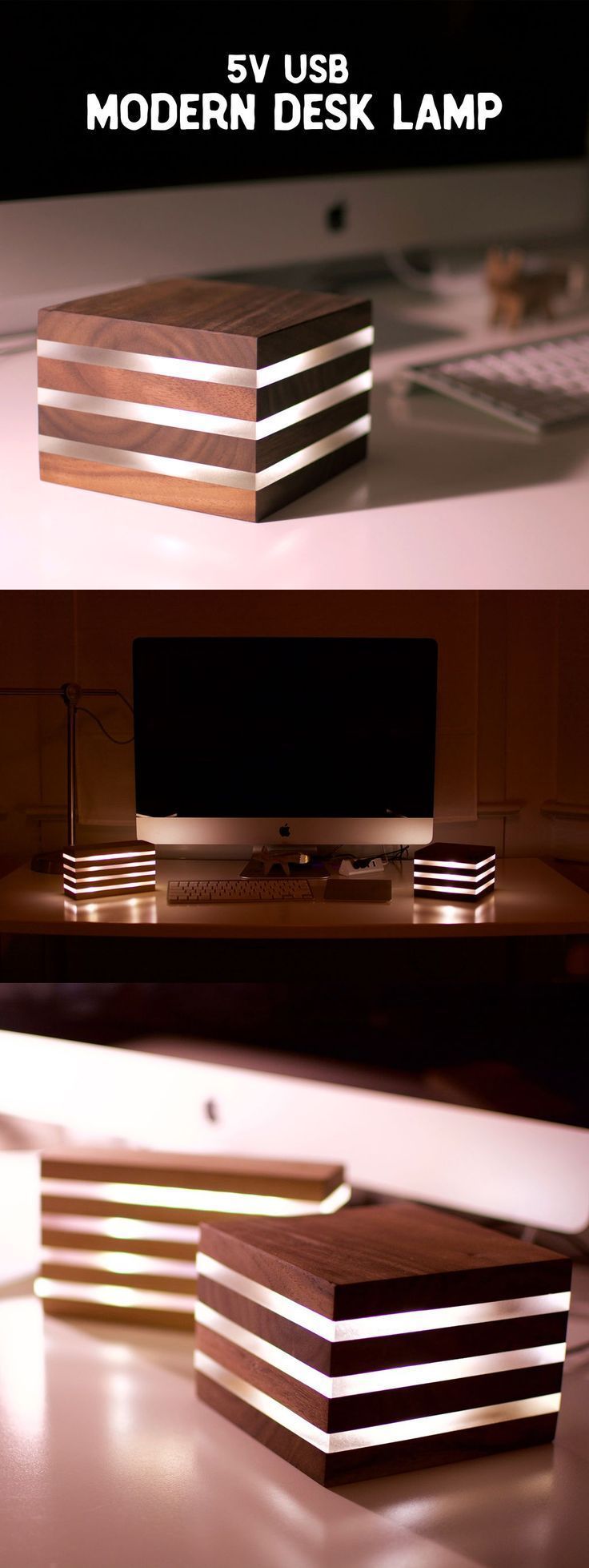 Moderne LED Schreibtischlampe… Betrieb avec 5V USB - # 5V # Betrieb avec #LE… #WoodWorking - Wood Design