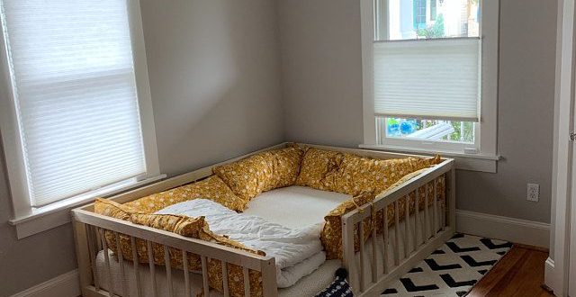 full size montessori bed with rails