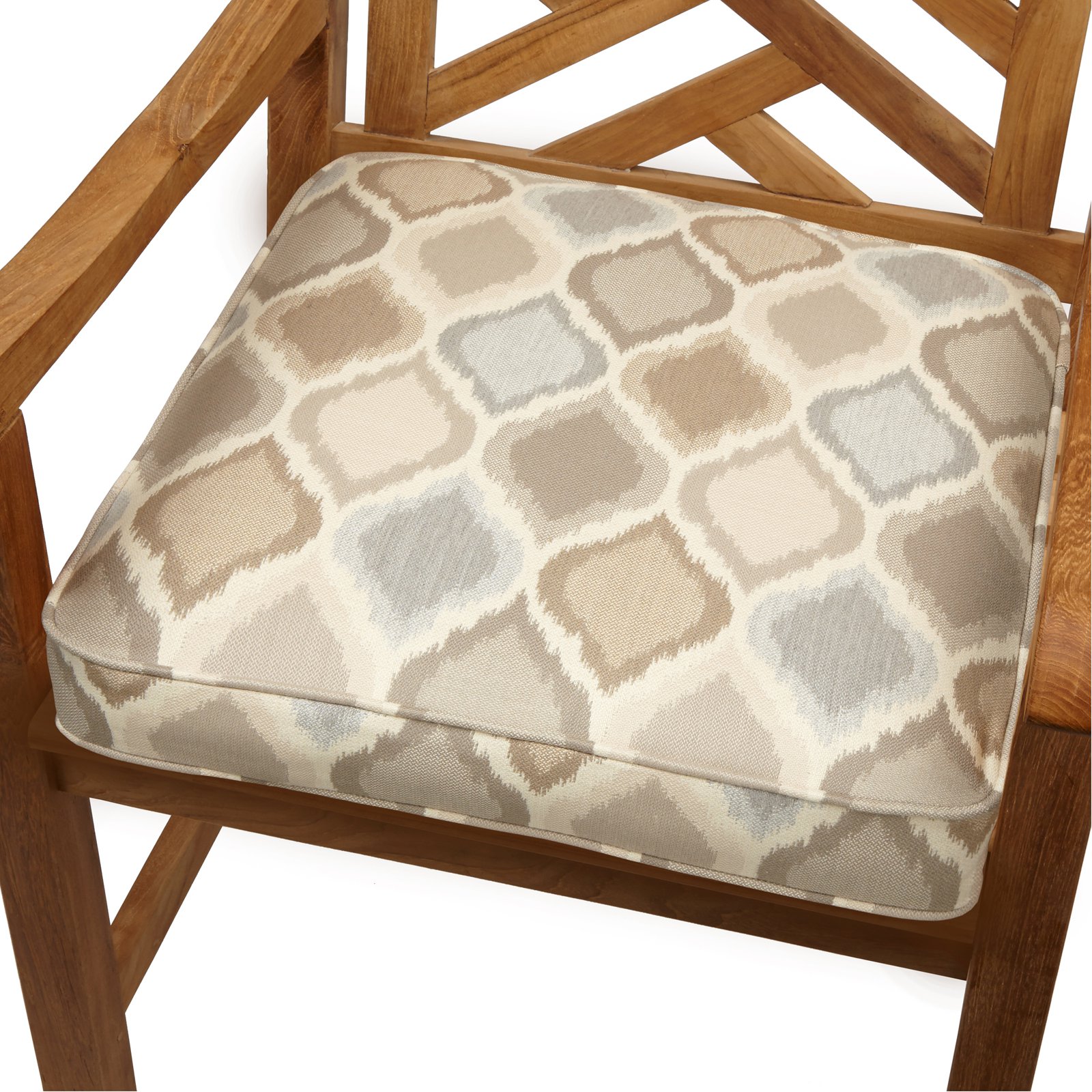 Mozaic Company Sunbrella Pattern Corded Outdoor Chair Cushion Empire Dove Pattern