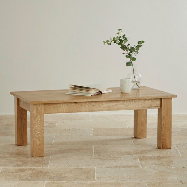 Natural Solid Oak Minimalist Coffee Table by Oak Furniture Land