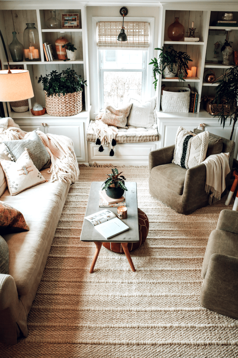 New Rug in our Living Room and Cordless Bamboo Shades! – Nesting With Grace