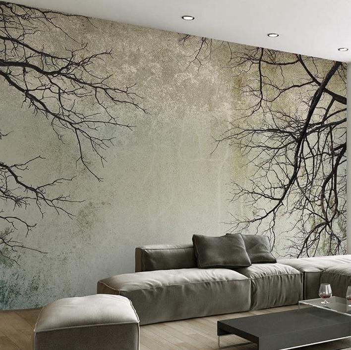 Nordic Style Tree Branches Mural Wallpaper (㎡)