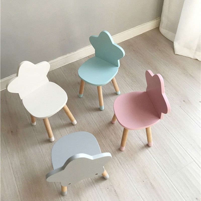 Nordic furniture children's room solid wooden stars children's chair writing study stool baby dining chair mx6011110