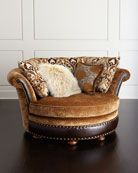 Old Hickory Tannery Shaggy Leather Settee
