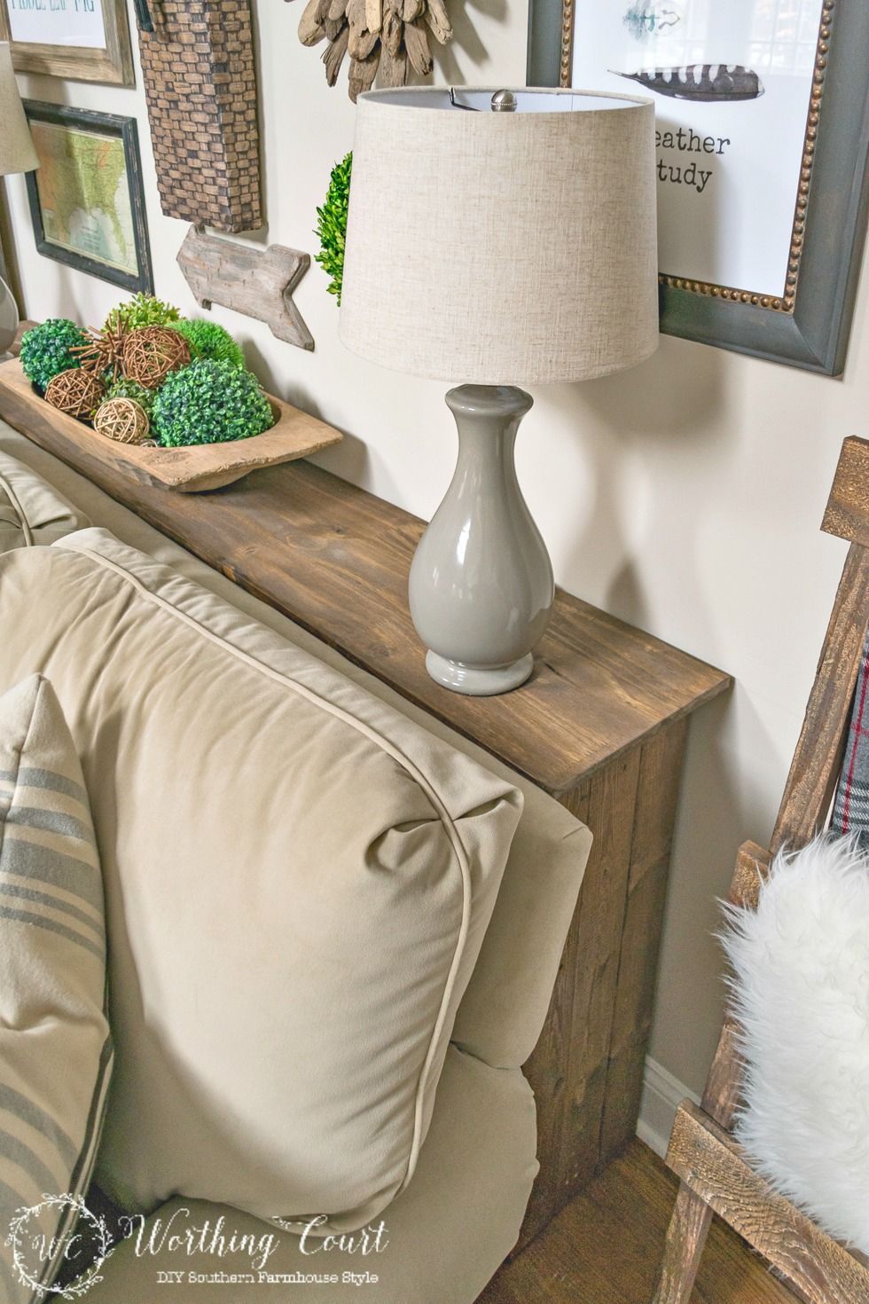 One More Problem Solved In My Family Room – How To Build A Farmhouse Sofa Table - pickndecor/home