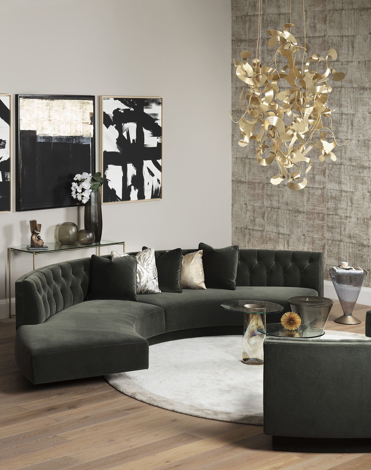 Our CIRCA CURVED SOFA is the definition of statement seating. With a striking ca...