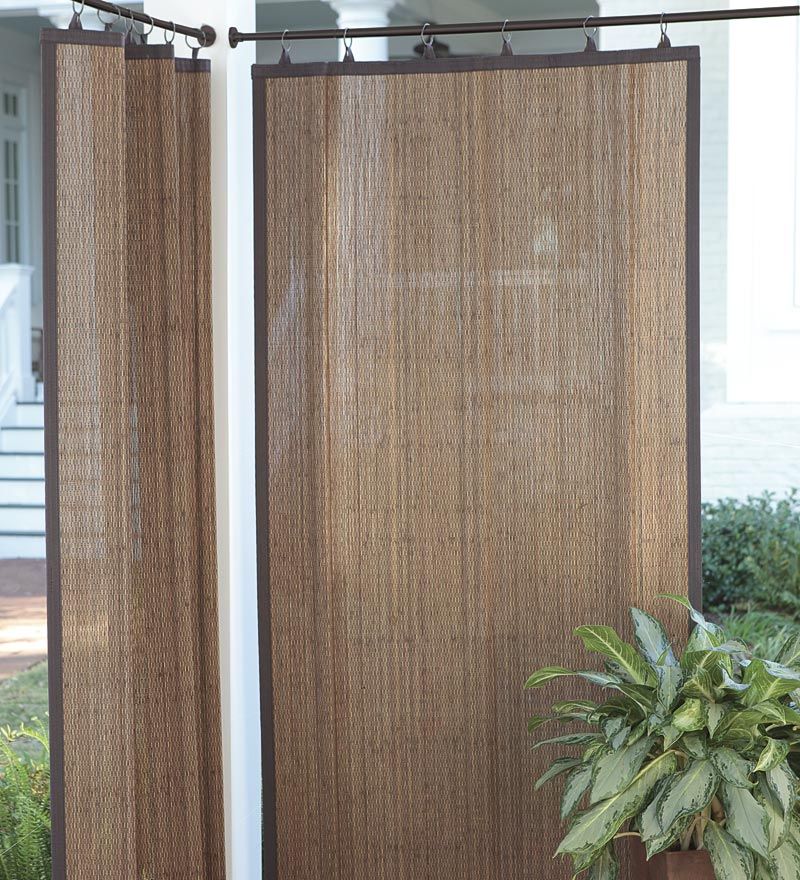 Outdoor Bamboo Curtain Panel, 40”W x 63”L | PlowHearth