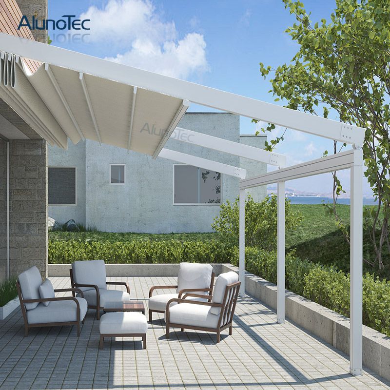 Outdoor Wind Resistance Waterproof Aluminium PVC Retractable Awning Roof with LE...