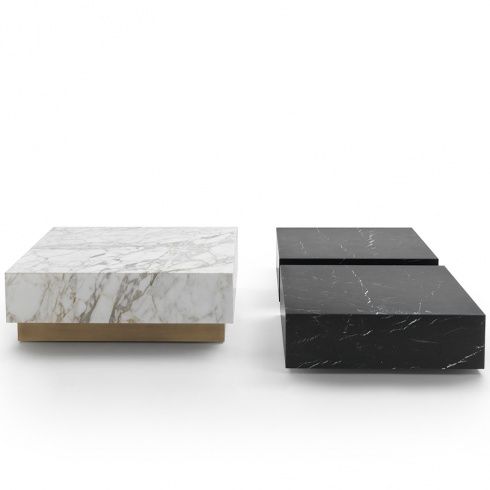 Prince Square Marble Coffee Table, Contemporary