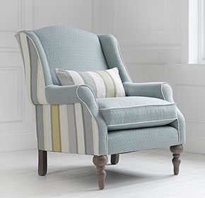 Queen Anne wing back chair  reupholstered