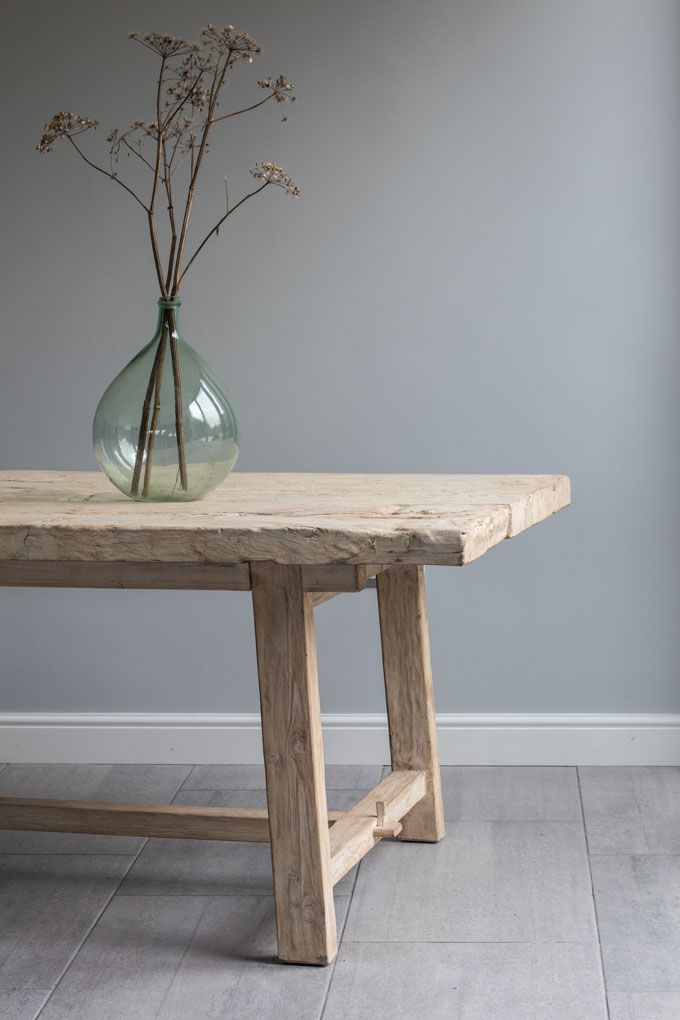Reclaimed Elm Rustic Trestle Dining Table | Home Barn
