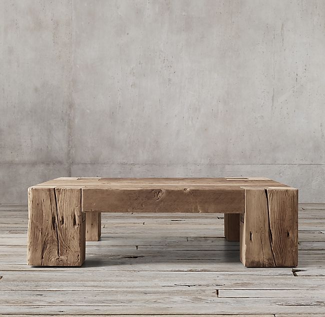 Reclaimed English Beam Square Coffee Table