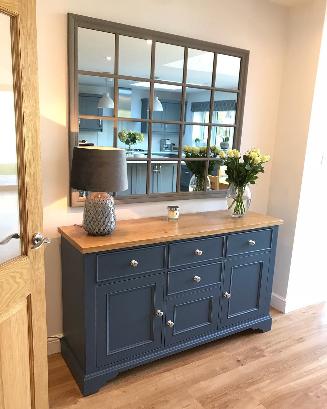 Renovatingno16 on Instagram: “Finally coming together, still needs a few finishing touches but I 💙 the blue #interiordesign #interiors #sideboard #renovation…”