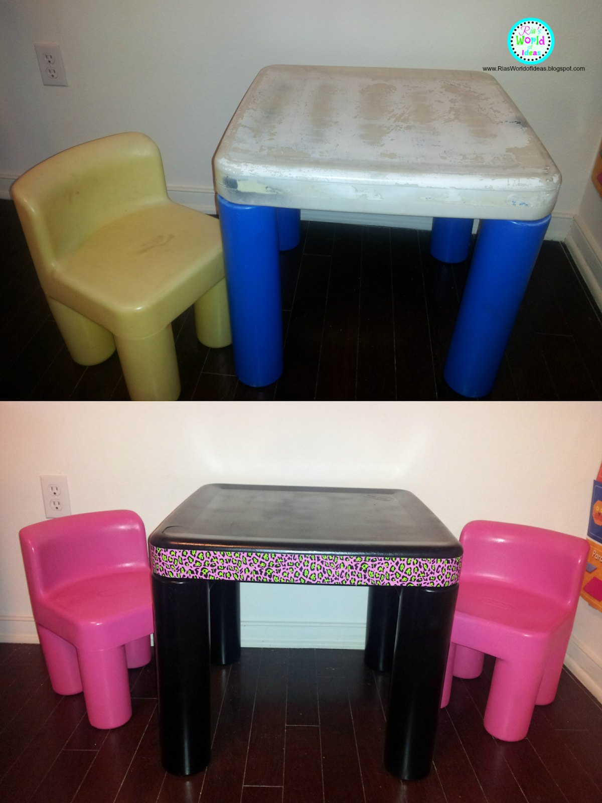 Ria's World of Ideas: Little Tikes table and chairs REDO (Trash to Treasures)