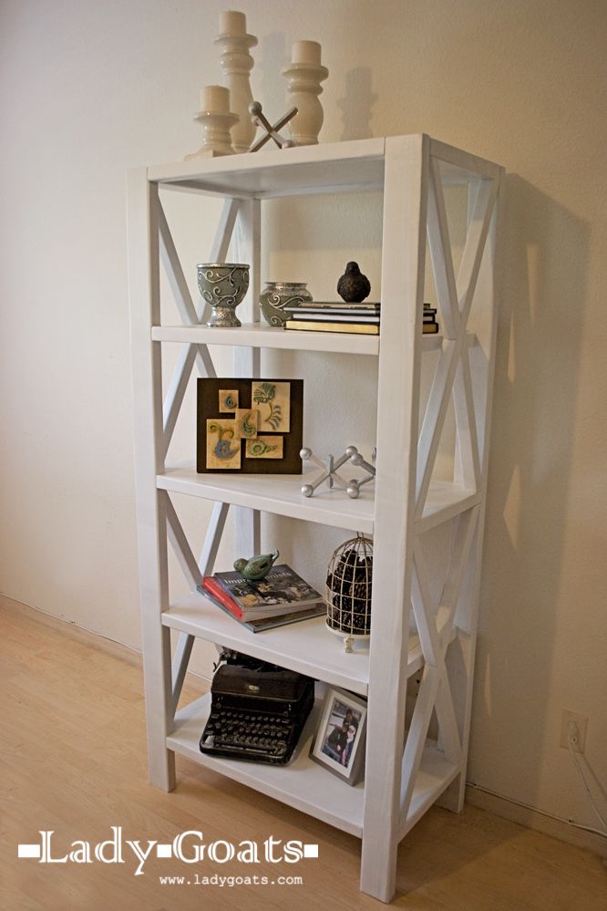Rustic X Tall Bookshelf | Ana White