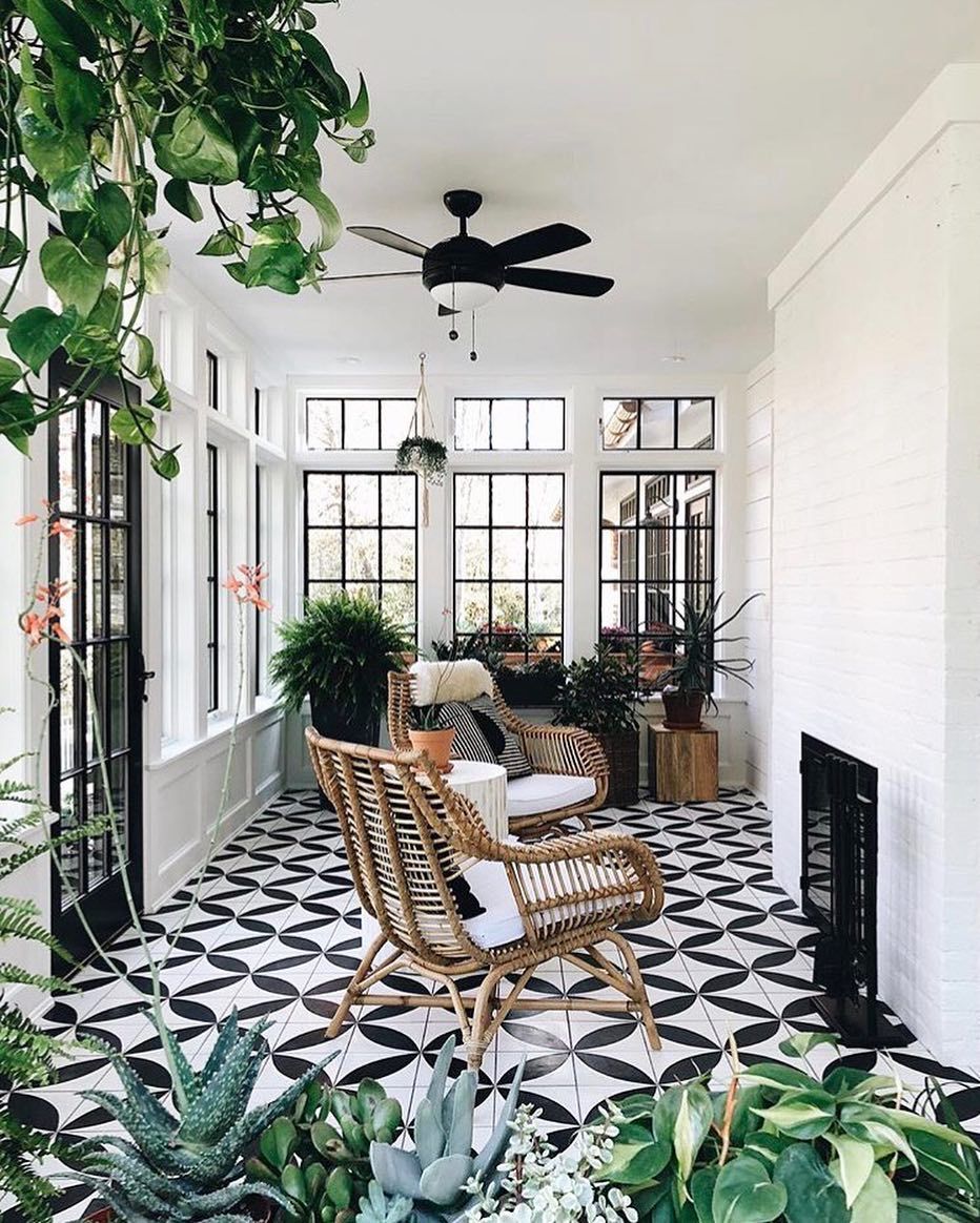 Serena & Lily on Instagram: “Living out our sunroom dreams via @grace_start. Design by @jeanstoffer. #regram #serenaandlily (Link in bio to shop our Venice Rattan Chair)”