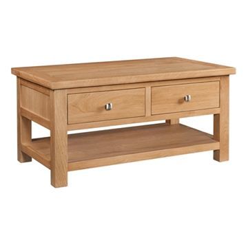Show details for Suffolk Oak Coffee Table with 2 Drawers   £248 Furniture direc...