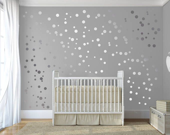 Silber Konfetti Sterne Stick auf Wand Kunst Silber Vinyl Wand Aufkleber Aufkleber Sterne Silber Sterne Aufkleber für Kinderzimmer von DecalIsland-SD-092 Set