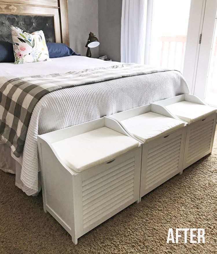 Small Bedroom Laundry Storage Benches - The Craft Patch