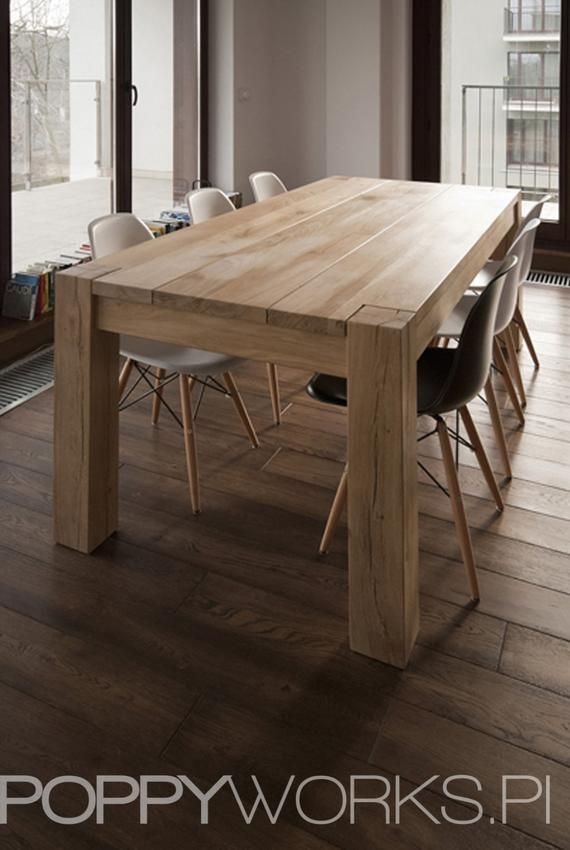 Solid oak dining table. Handmade. Modern design