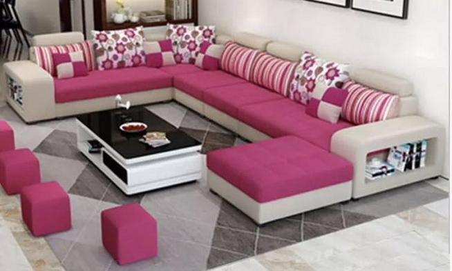 Source Factory wholesale fabric U shaped sectional sofa, modern European style w...