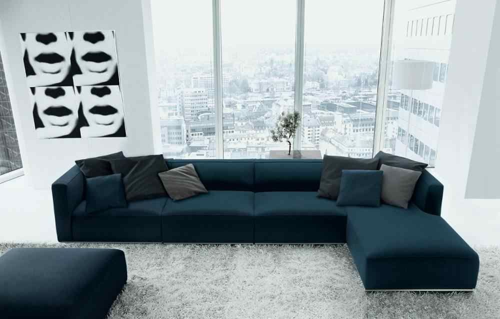 Source Modern comfortable corner sofa set design blue velvet sofa furniture on m…