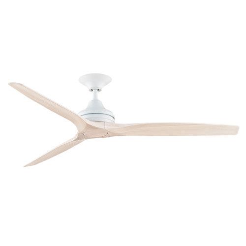 Spitfire | Modern Contoured Blades Ceiling Fan | ThreeSixty – Matte White Hub with Walnut Blades