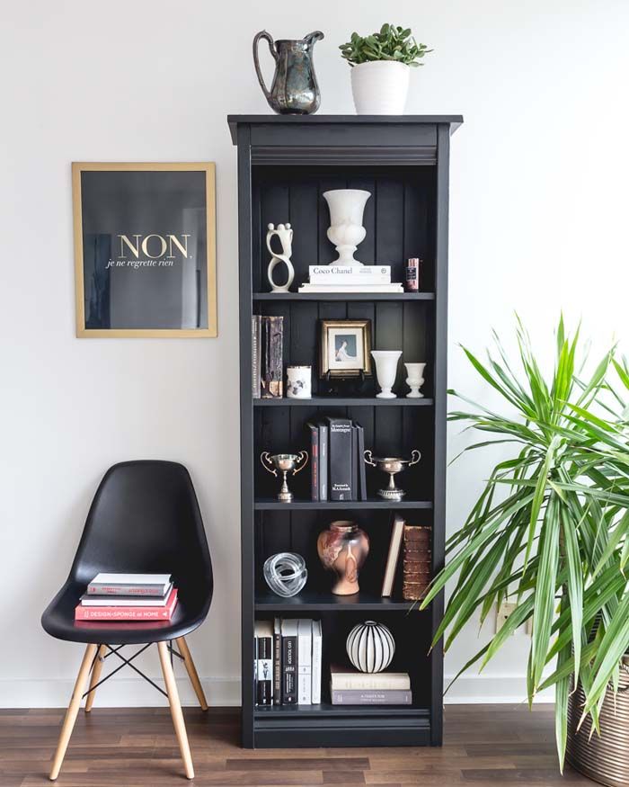 Style a Moody, Black & White Bookcase