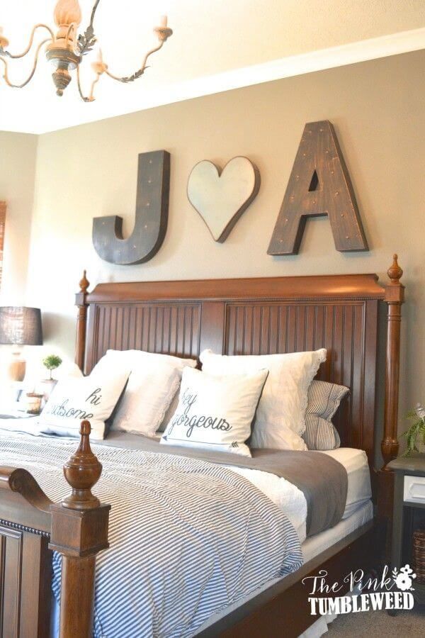 Sweetheart Initials Wooden Wall Letters
