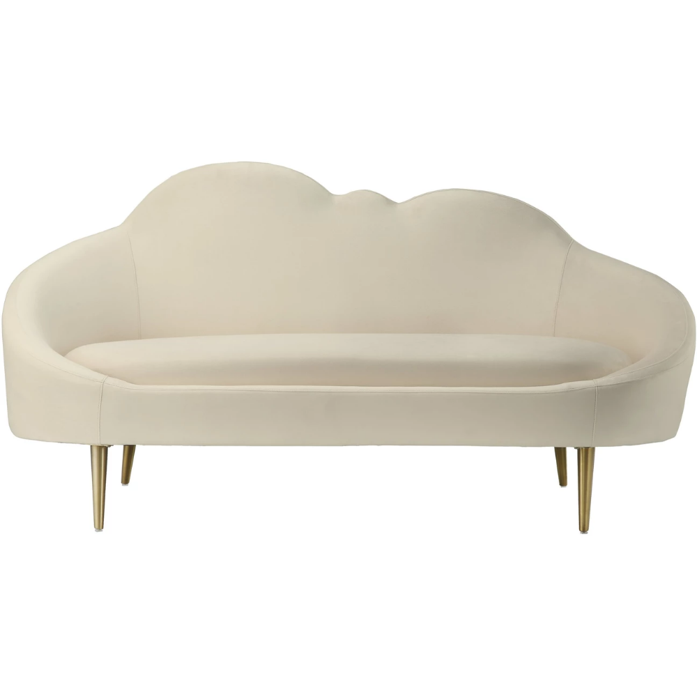 TOV Furniture Modern Cloud Cream Velvet Settee Sofa TOV-L6161