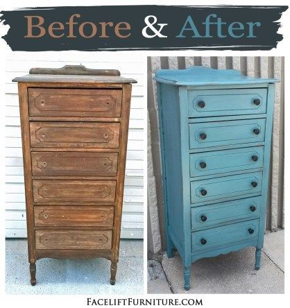 Tall Sea Blue Chest – Before & After