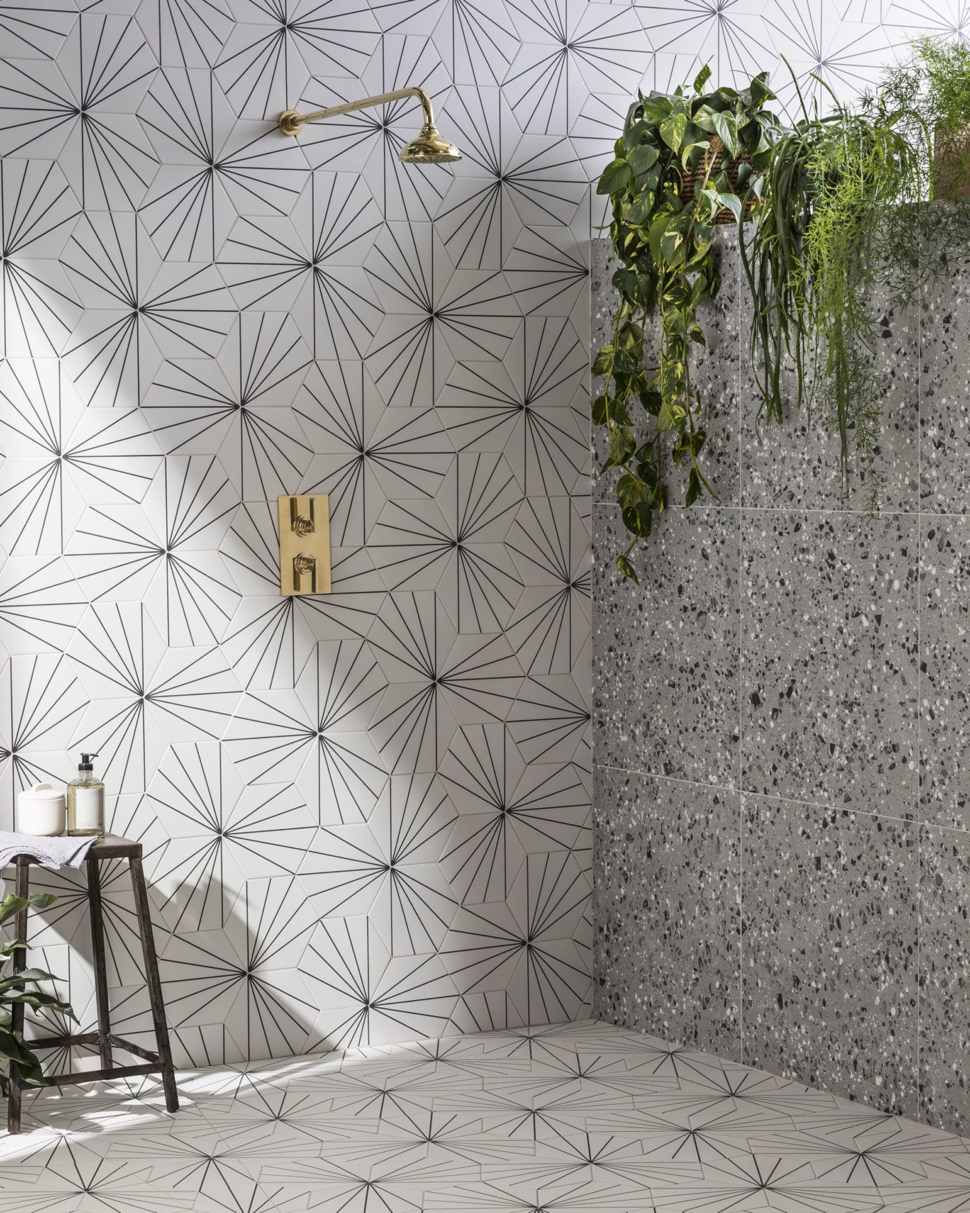 Terrazzo Nouveau Grey Matt Porcelain Tile | Mandarin Stone