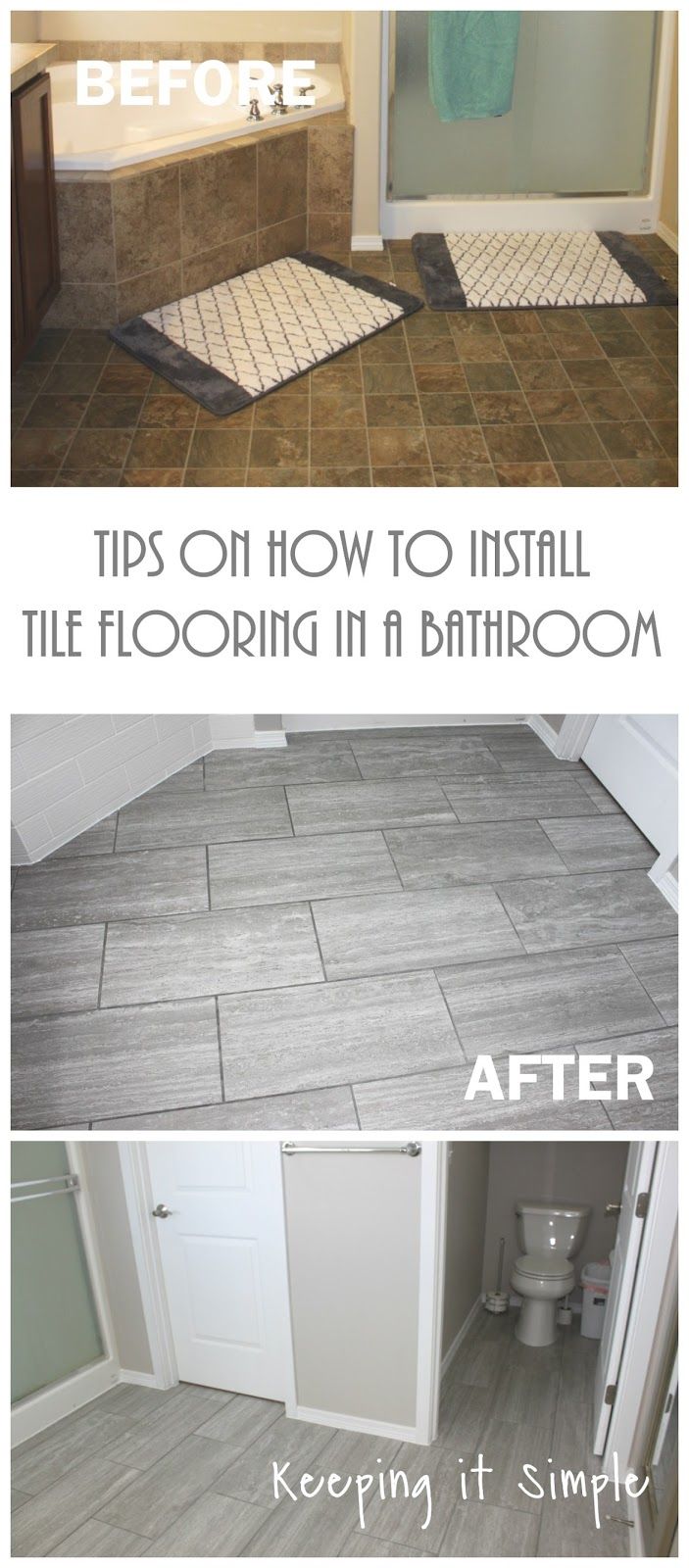 Tips on How to Install Tile Flooring in a Bathroom with Ridgemont Silver Tiles • Keeping it Simple