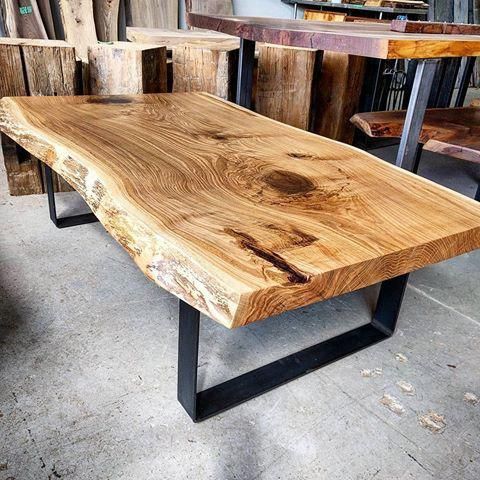 Today's completed project - jumbo live edge white oak coffee table. This monster...