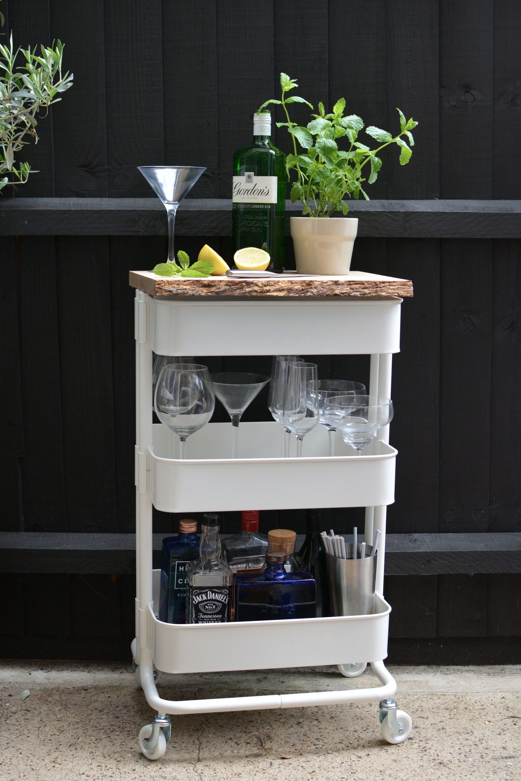 Turn a Popular IKEA Kitchen Cart Into a Swanky Outdoor Drinks Station | Hunker
