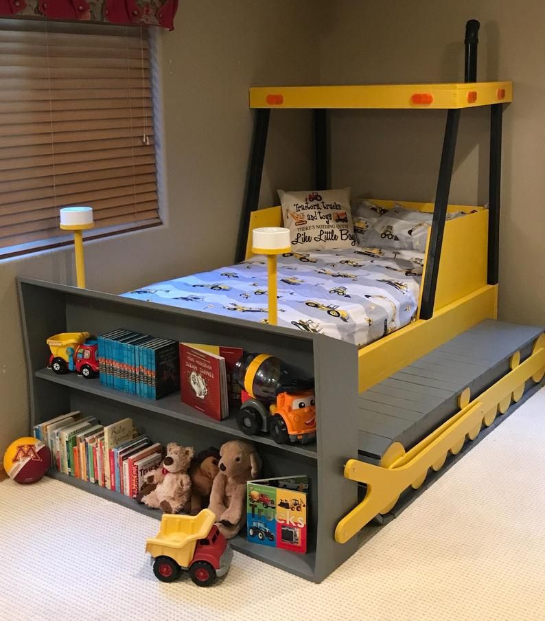 Twin Size Bulldozer Bed PLANS (pdf format), Create a Construction Themed Bedroom for your Child, Perfect for the DIY Woodworking Enthusiast