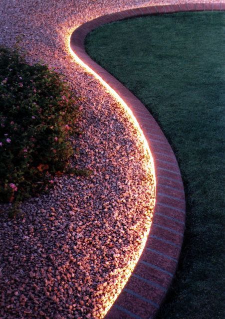 Use rope lighting to line your garden.