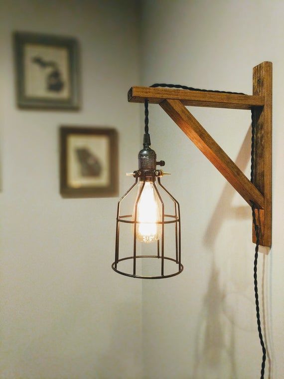 Wall Sconce | Pendant Light | Wall Lamp | Wood Wall Sconce | Rustic Lamp | Wooden Light | Modern | Industrial Decor | Hanging Light |