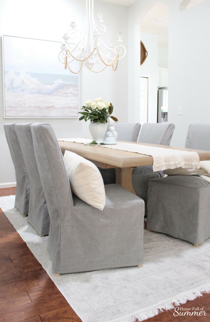 Why I Love My Comfort Works Dining Chair Covers — House Full of Summer - Coastal Home & Lifestyle