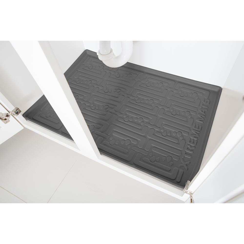 Xtreme Mats 33-5/8 in. x 21-7/8 in. Grey Kitchen Depth Under Sink Cabinet Mat Drip Tray Shelf Liner CM-36-GREY – The Home Depot