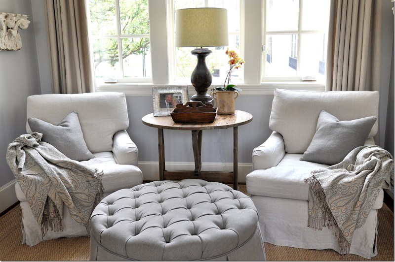 ideal arrangement for the two similar style chairs and antique twisted barley dr...
