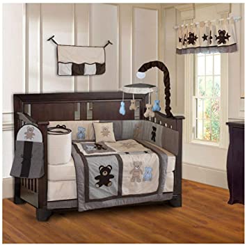 Amazon.com : BabyFad Teddy Bear 10 Piece Baby Crib Bedding Set : Ba