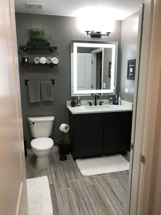 Unique gray and brown bathroom color ideas #bathroomremodel #gray .