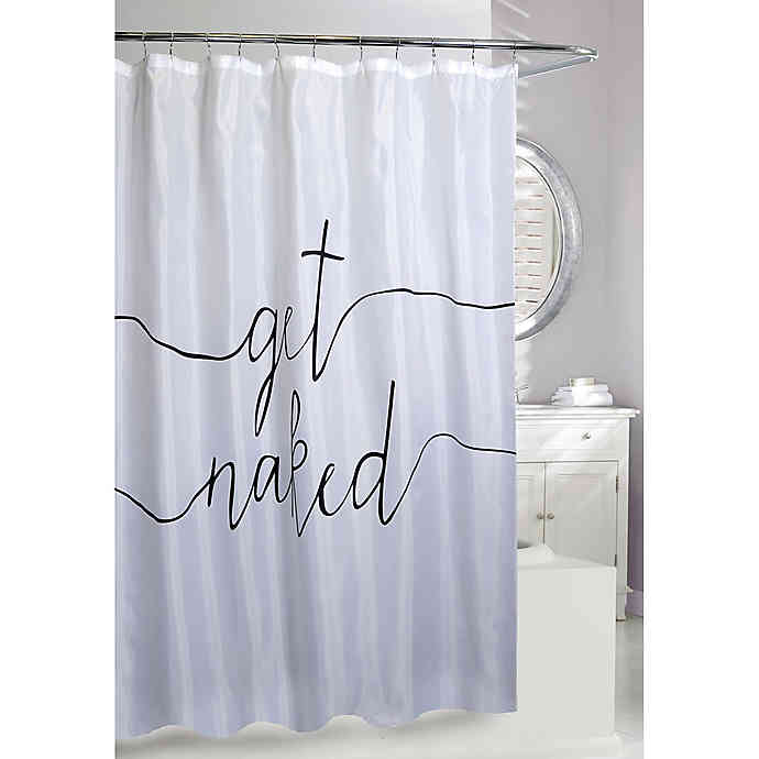 Moda "Get Naked" Shower Curtain in Black/White | Bed Bath & Beyo