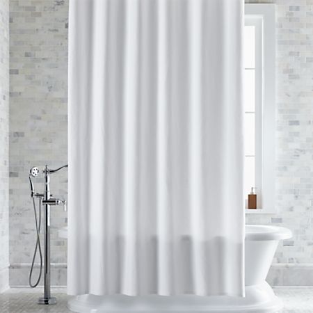 Pebble Matelassé White Extra-Long Shower Curtain + Reviews | Crate .