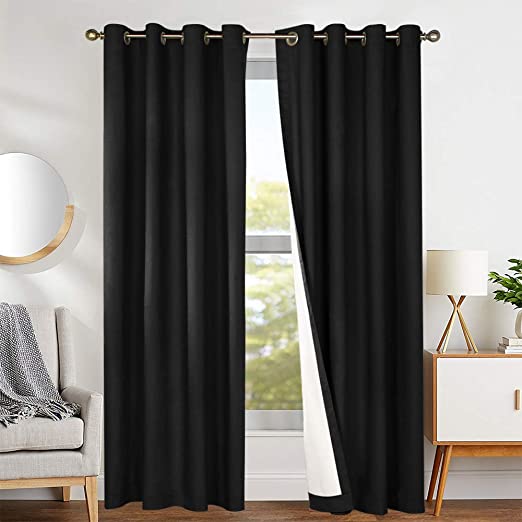 Amazon.com: jinchan Blackout Thermal Backed Curtains for Living .